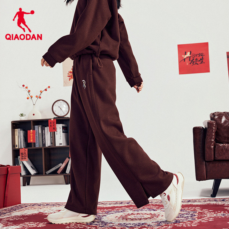 乔丹马上有钱新年款针织长裤女生2026新款商场同款羊毛混纺倍暖绒,运动服/休闲服装,运动长裤,淘宝优惠券,粉丝福利购,淘宝优惠卷