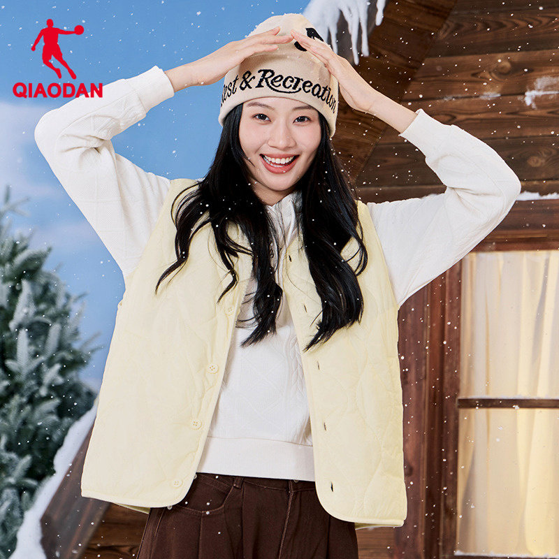 乔丹轻薄马甲夹保暖棉服外套女