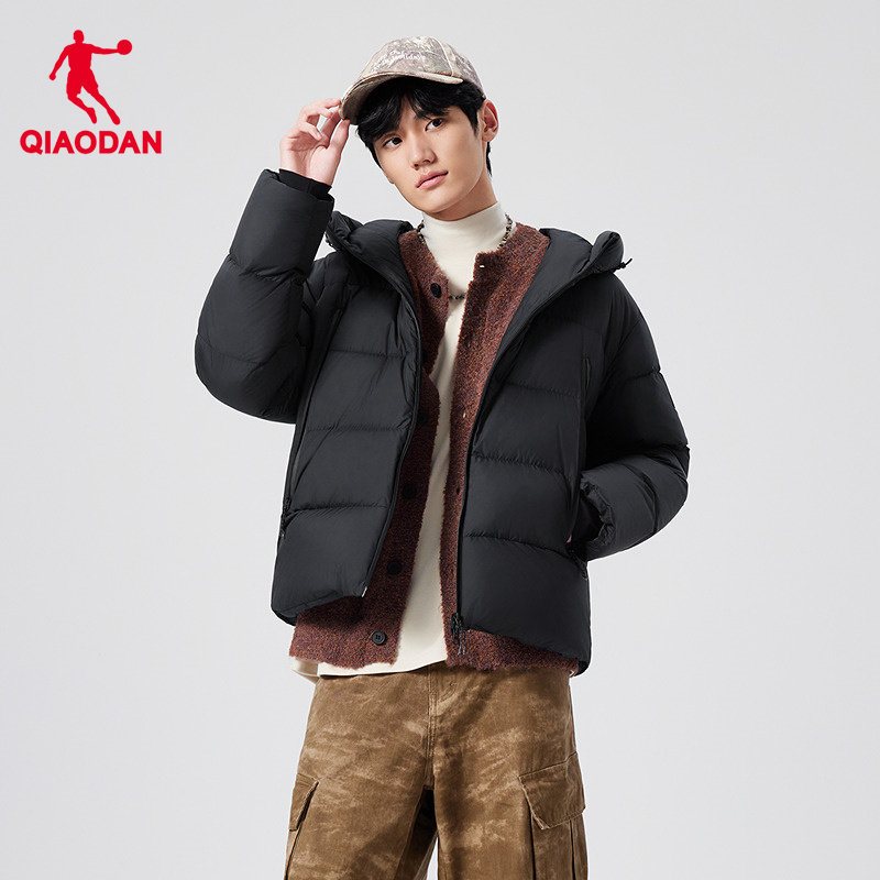 乔丹被窝羽绒服连帽防水户外登山