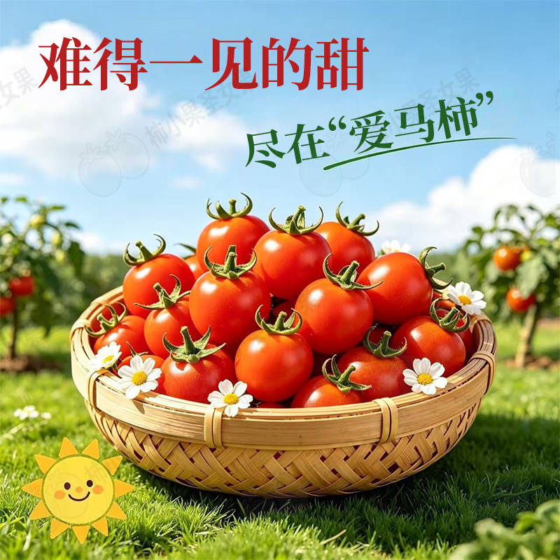 爱马柿超甜小番茄圣女果减肥山东千禧果樱桃西红柿整箱小蕃茄现摘