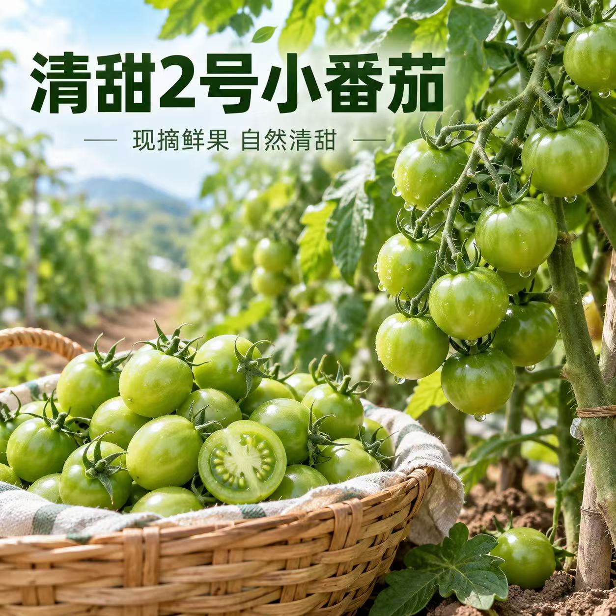 青口蜜小番茄绿色西红柿正宗梦想青甜2号翠玉樱桃小番茄圣女果甜