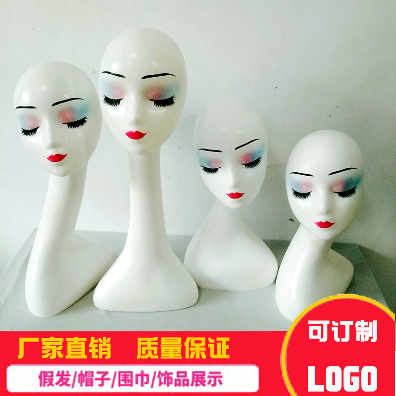 假发头模支架展示假人头帽子头巾模型发饰拍照光头放置头发模特头