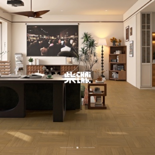 小火柴法式木纹拼花橡木色中古客厅卧室卫生间全屋通铺地砖800