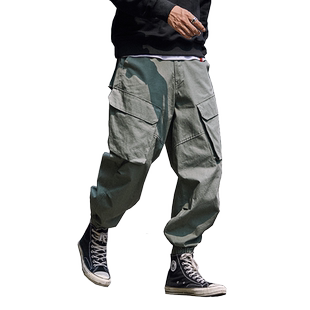 工装裤男秋男日系潮牌宽松ins超火垂感阔腿学生直筒长裤子休闲裤
