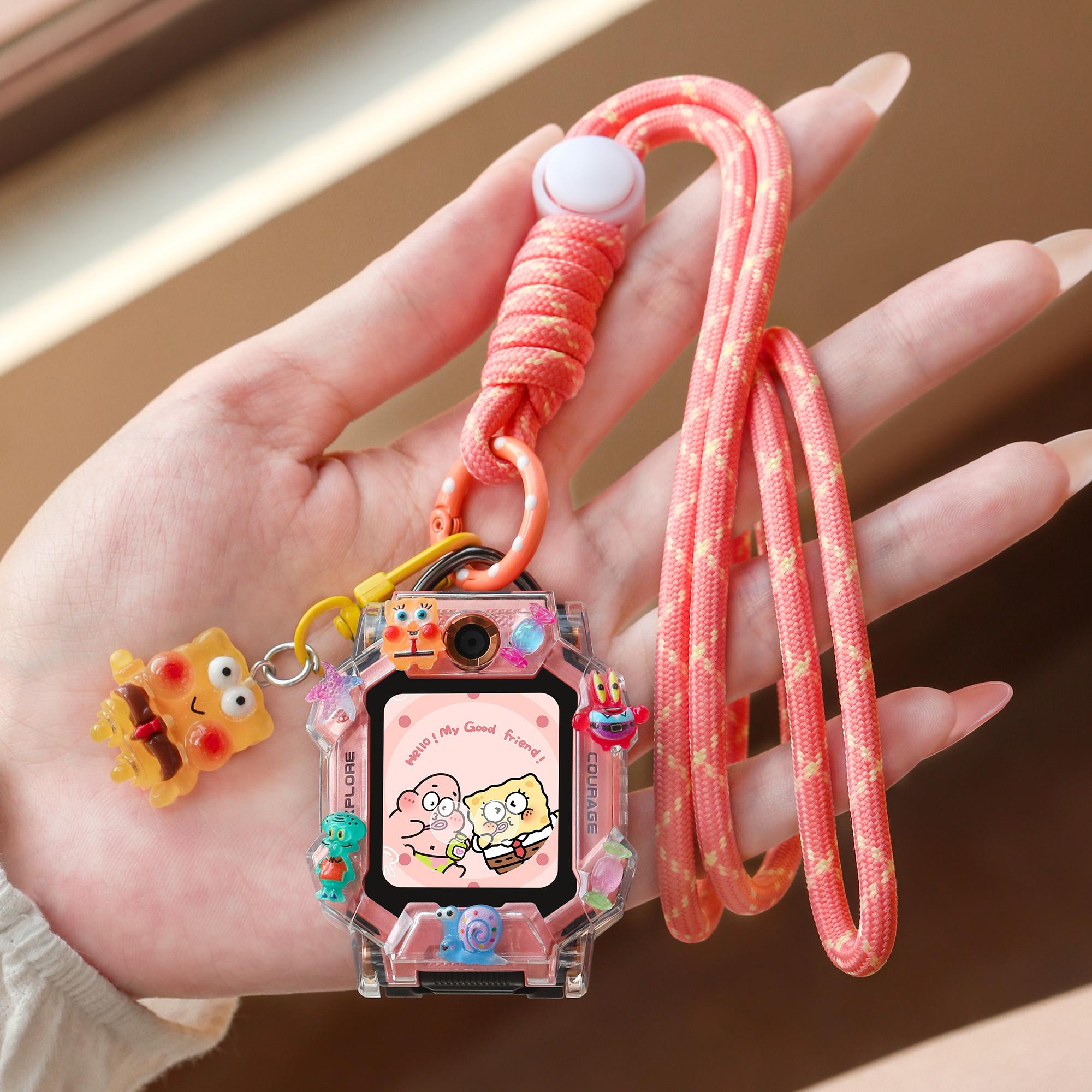 适用小天才W2406AC儿童电话手表D5表带N5挂脖套Q3保护壳U5吊挂绳