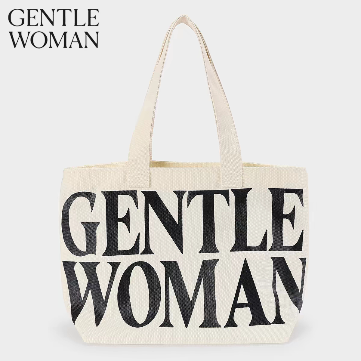 Gentlewoman品牌折扣店百搭经典中号磁扣托特单肩大容量女帆布包
