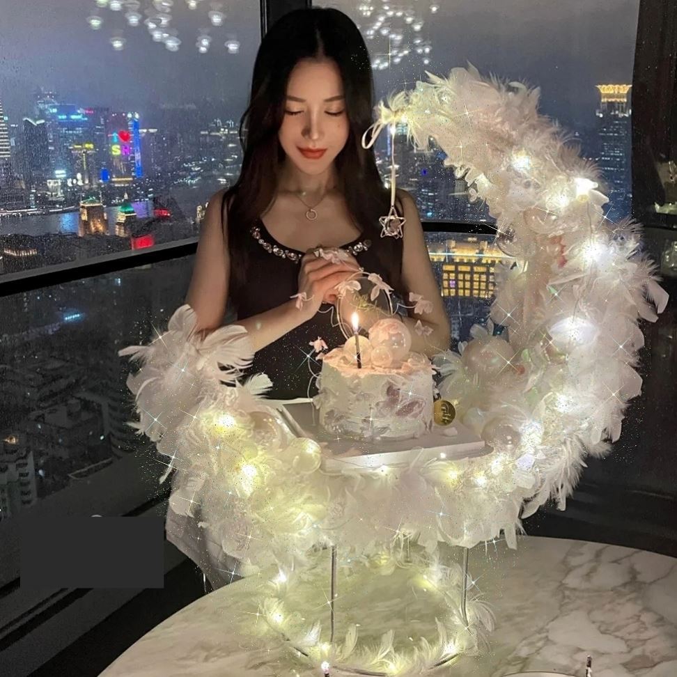 抖音月亮船礼物生日蛋糕