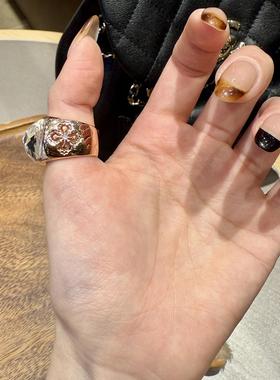 VSCH十字花水晶戒指爆闪潮流指环通用时尚潮牌简约