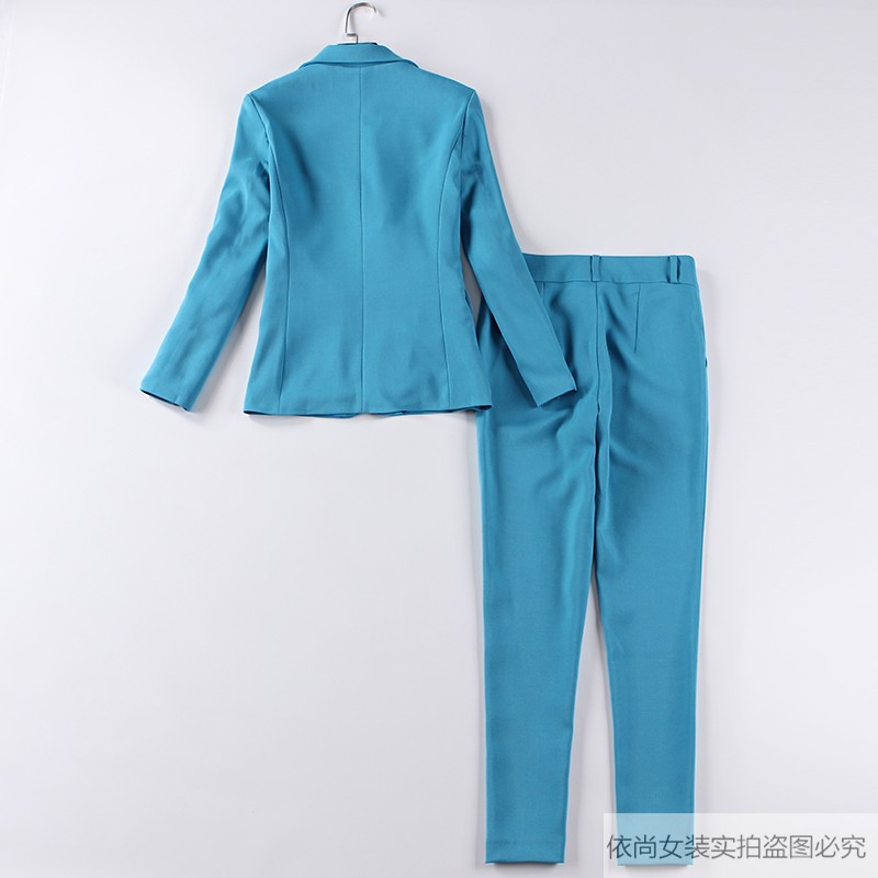 BLUE SUIT JACKET FEMALE CASUAL SPRING KOREAN TEMPERAMENT FASHION SMALL SUIT TROUSER SUIT KOREAN PROFESSIONAL TREND 20 NEW