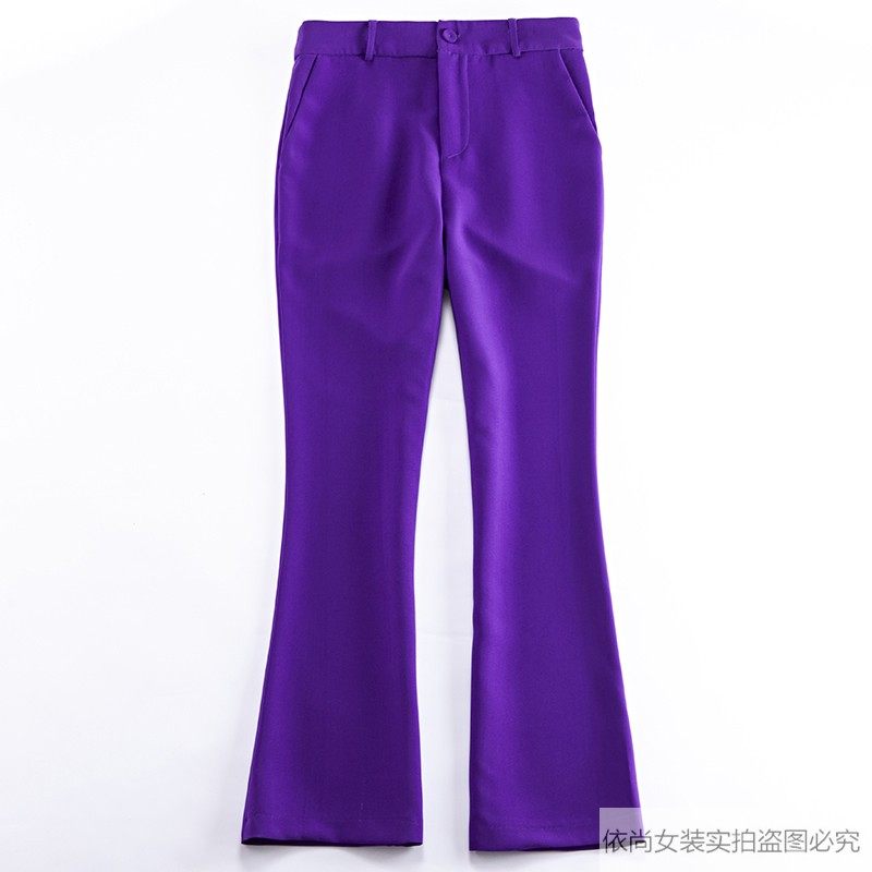 喇叭裤女高腰紫色西装裤子女2025新款工装显瘦百搭坠感港风微喇裤,女装/女士精品,西装裤/正装裤,淘宝优惠券,粉丝福利购,淘宝优惠卷