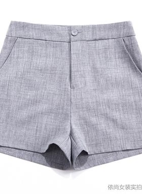 西装短裤女夏季薄款2026宽松休闲职业显瘦黑色直筒阔腿高腰热裤