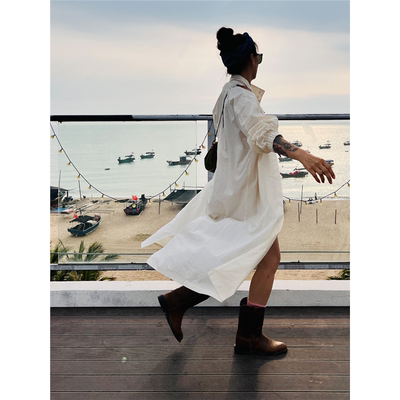 春夏单层薄款风衣女白色韩