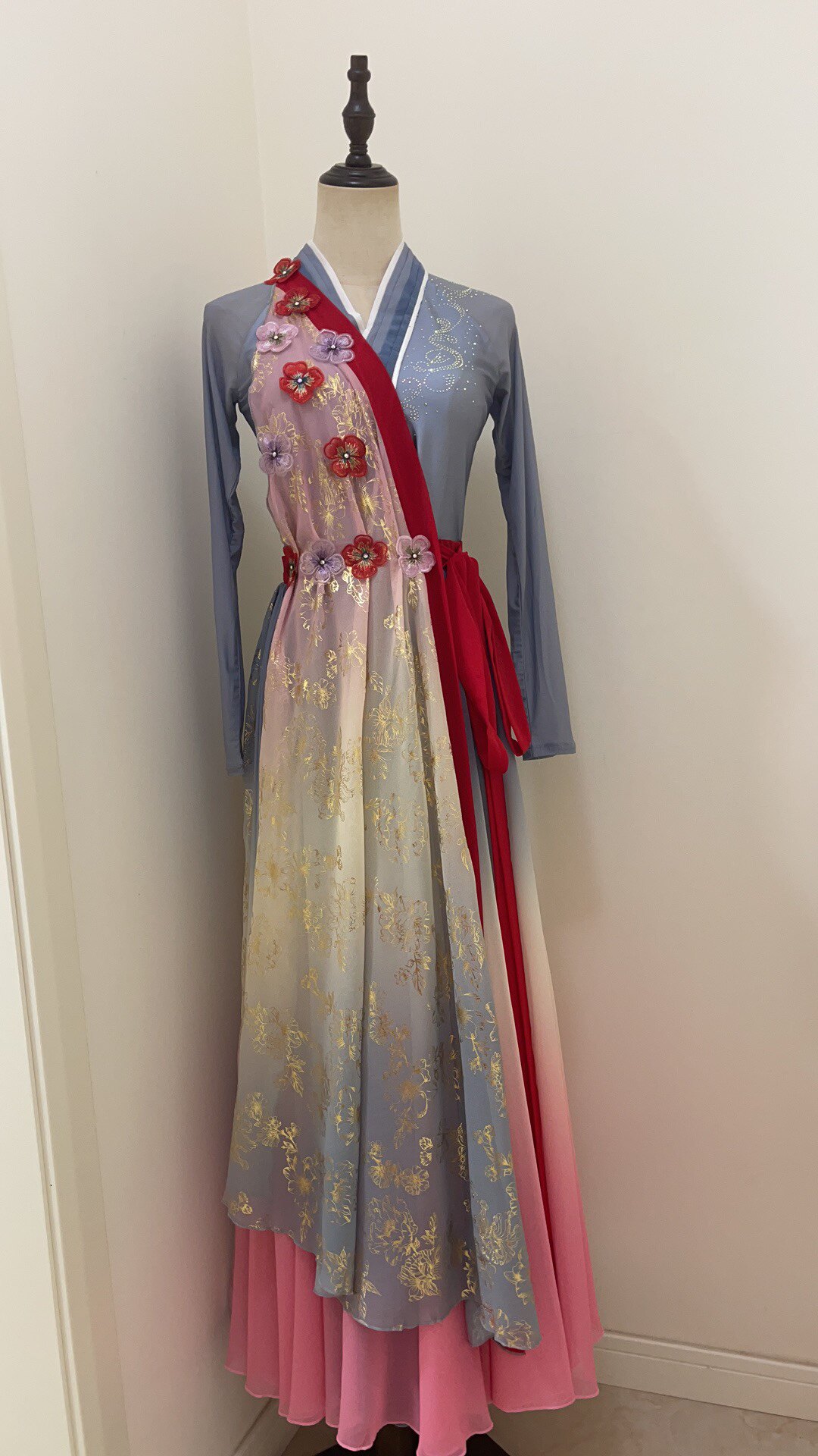 民族舞蹈演出服舞台表演服.舞蹈桃花笺演出服装艺考服装高级定制