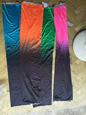 舞蹈服装布料，黑色渐变绿.黑色渐变橘红.黑色渐变湖蓝氨纶布料