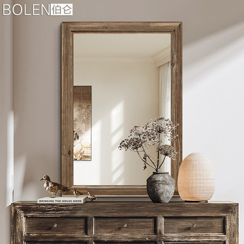 bolen实木浴室镜装饰北欧风格