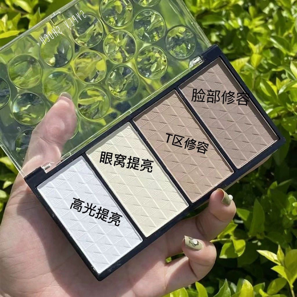 姿泊彩四色修容鼻影高光阴影侧影粉饼腮红修容粉饼提亮肤色遮瑕膏