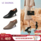 莱尔斯丹新款 拼接尖头细高跟法式 通勤踝靴子女61307