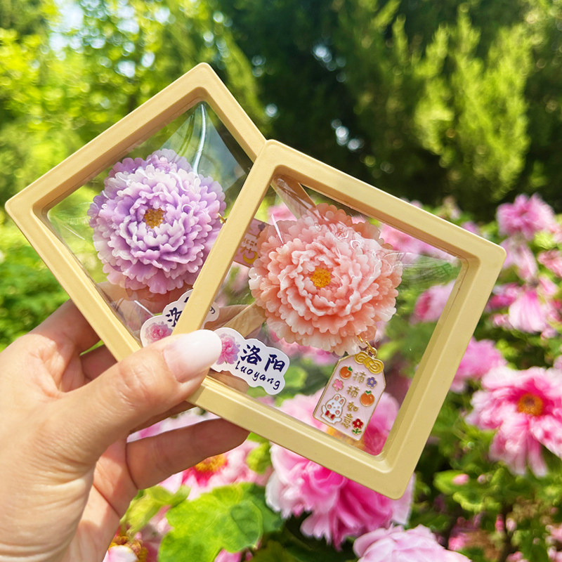 河南洛阳城市旅游景点牡丹花朵冰箱贴磁吸贴文创纪念品特产伴手礼