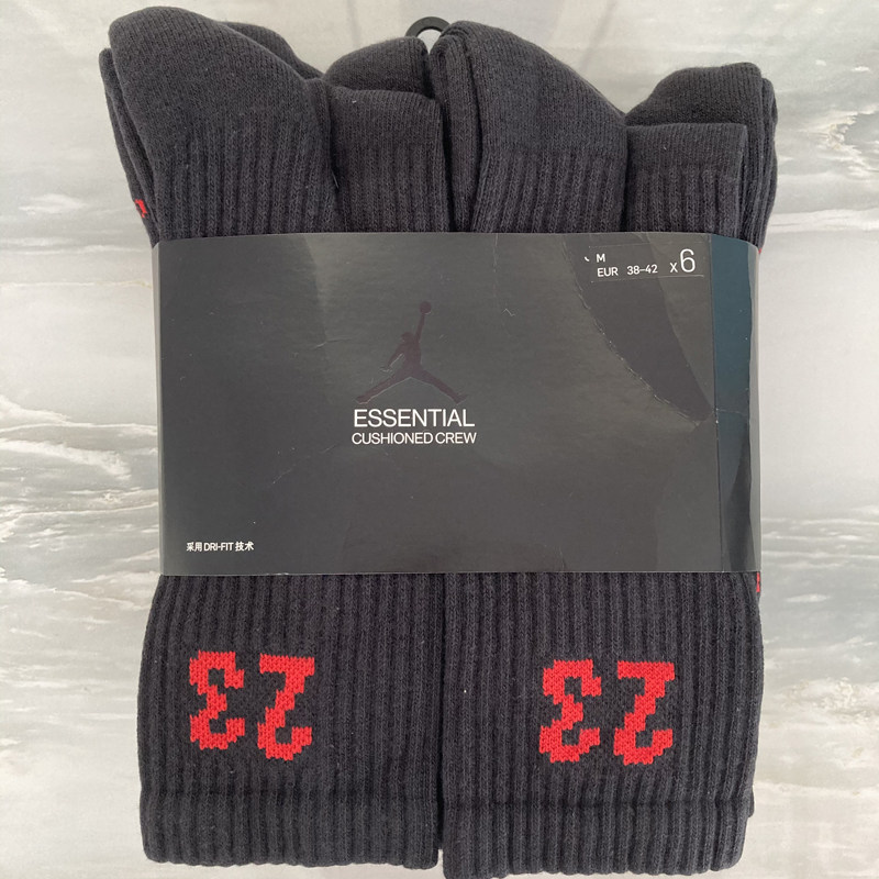 Nike耐克JORDAN男袜高帮运动袜毛巾底加厚篮球袜子6双装DH4287