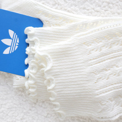 阿迪达斯Adidas三叶草新款夏季女袜薄款镂空高筒袜子一双装KX0547
