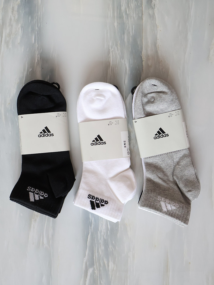 阿迪达斯 adidas男女运动薄款棉袜毛巾底加厚跑步健身休闲中短筒