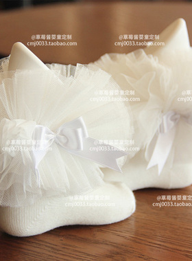 女儿童小宝宝日本织带蕾丝花边可爱芭蕾舞台春秋短袜子比赛走秀袜