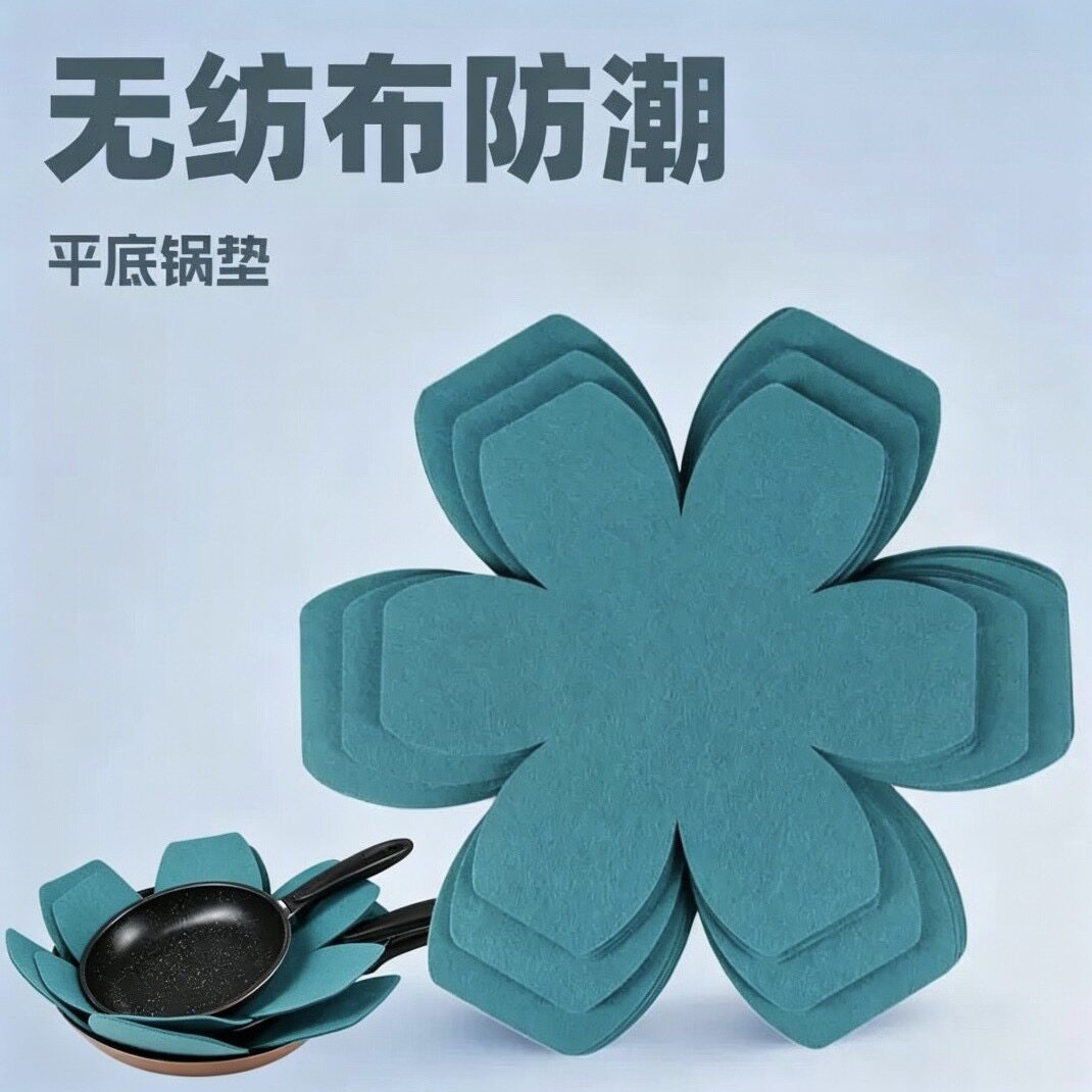 跨境毛毡锅垫创意花型保护垫TEMU贴标代发平底锅加厚无纺布隔热垫