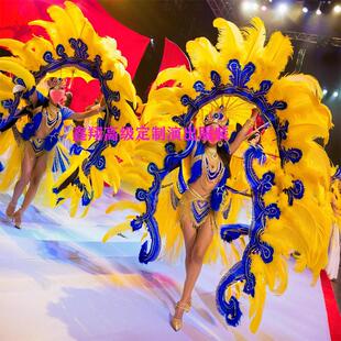 开场大气桑巴舞羽毛背板演出服主题乐园巴西狂欢节红磨坊巡游表演