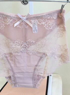 速发韩国EBLIN中高腰收腹修身性感透气蕾丝舒适女平角裤五色可选