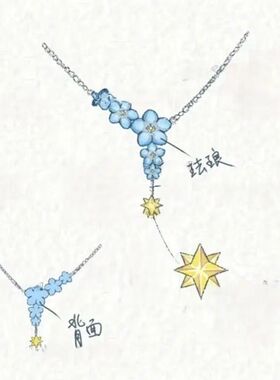 恋与深空沈星回星辰花项链蓝色系配饰动漫游戏周边二次元高颜值链