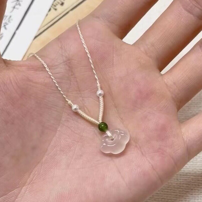 小如意锁吊坠编织细项链女新中式文艺百搭手工细项绳锁骨链周边款