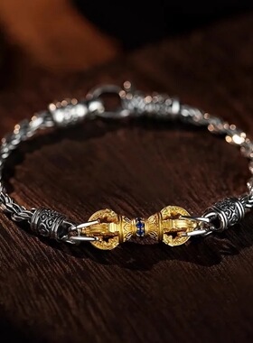 藏传金刚杵民族风国潮手链转运中国风手串藏式复古高级感手饰品链