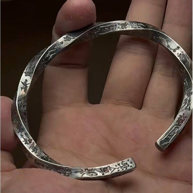 天蓬尺手镯个性气质时尚百搭高级感小众设计潮流复古做旧手镯男款