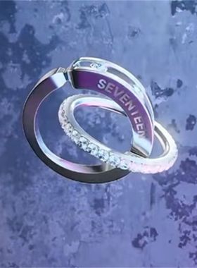 seventeen韩国男团十周年双环戒指韩系时尚百搭设计粉丝应援周边