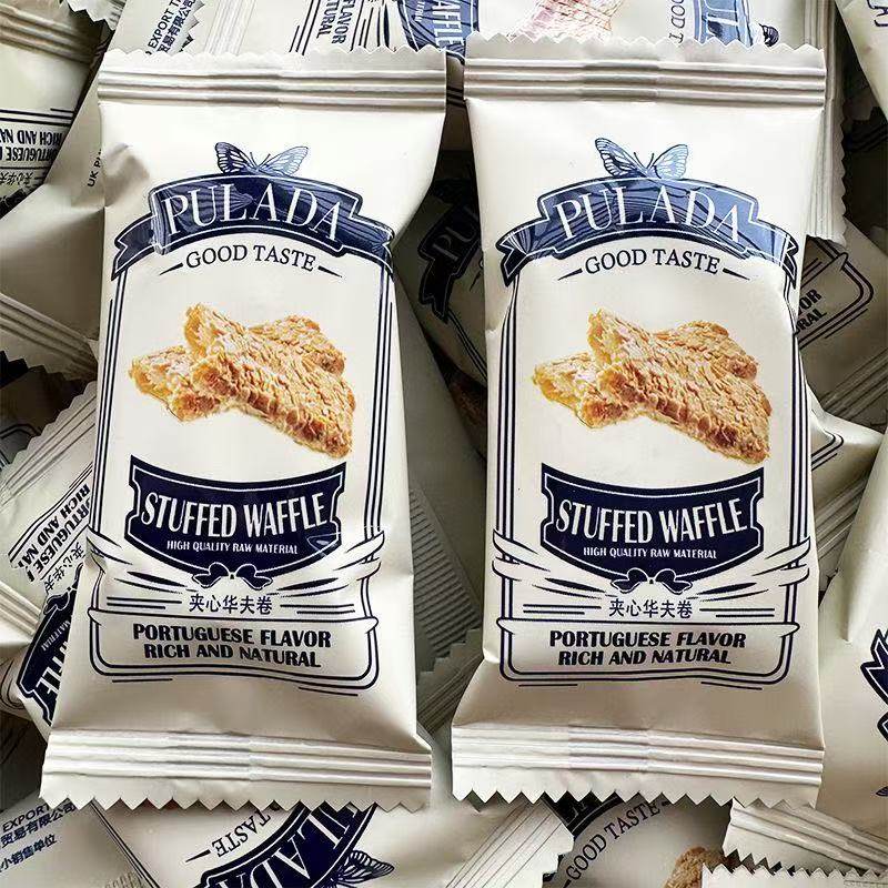 英国PULADA朴拉达巧克力夹心华夫卷燕麦片奶油蛋卷喜饼喜糖年货