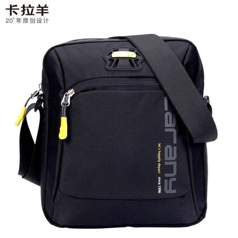 卡拉羊单肩包2025新款男士休闲斜挎包黑色户外运动背包轻便小包包,运动包/户外包/配件,单肩背包,淘宝优惠券,粉丝福利购,淘宝优惠卷