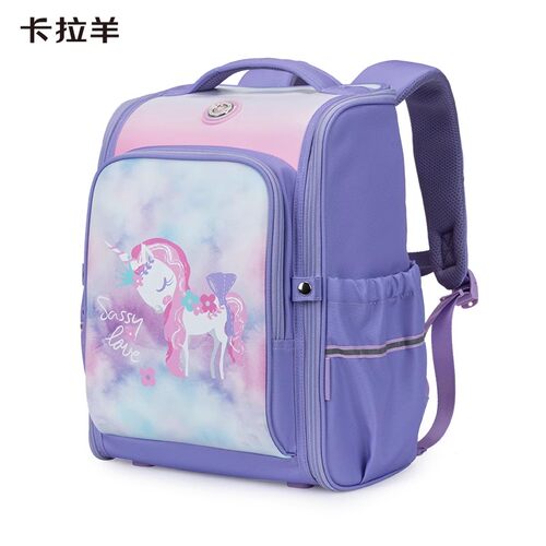 卡拉羊小学生儿童书包防水2 3 4 5年级男女一片式双肩包背包2513