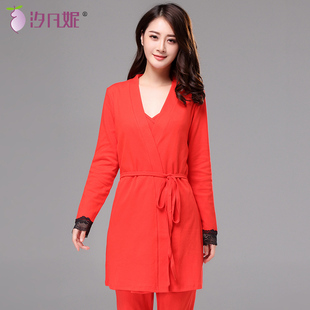 汐凡妮春秋季月子服纯棉孕妇睡衣产后可外穿产妇出院服家居服套装