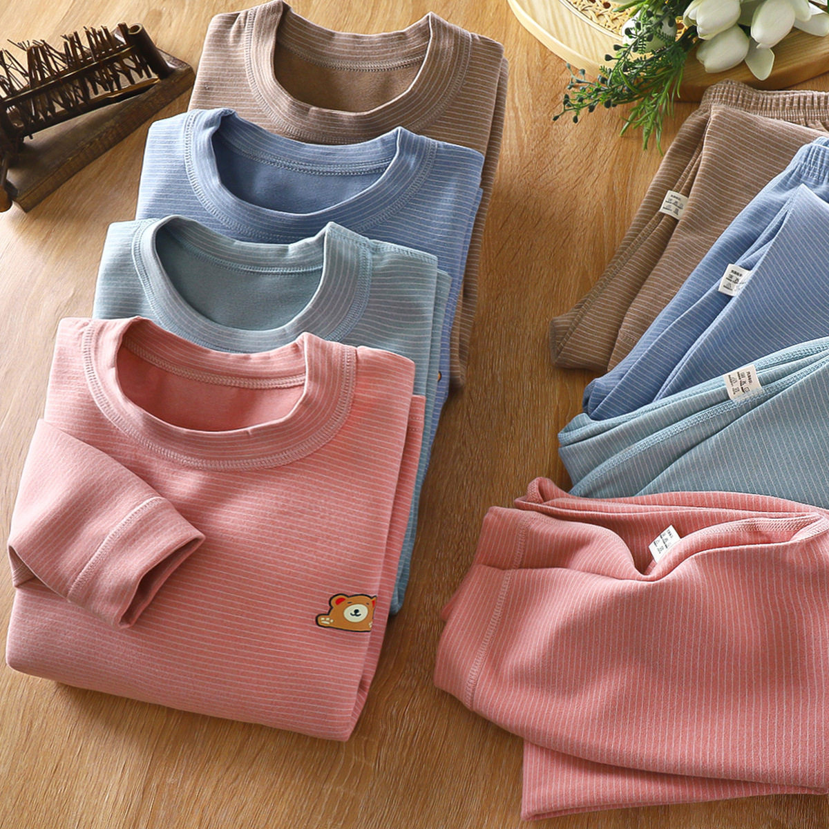 儿童无骨德绒中高领新款秋衣秋裤套装男女宝条纹加厚保暖内衣套装,童装/婴儿装/亲子装,内衣套装,淘宝优惠券,粉丝福利购,淘宝优惠卷