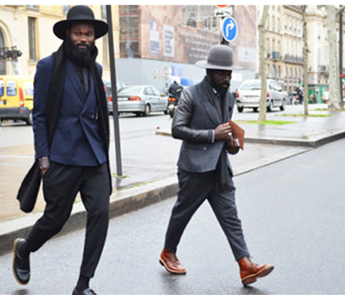 秋冬新款毛呢厚款九分西裤街拍欧美男士卷边小脚裤大小码定制