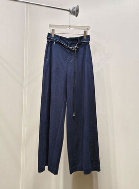 0MB.欧洲站新品HELMCH南油高端气质腰带宽松长裤百搭时尚阔腿裤女