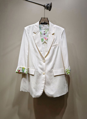 0MB.欧洲站新品HELMCH南油高端气质醋酸外套薄款时尚百搭减龄西装