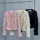 开衫 0MB.欧洲站新品 深圳南油重工钉珠重工刺绣名媛上衣薄款 外套女
