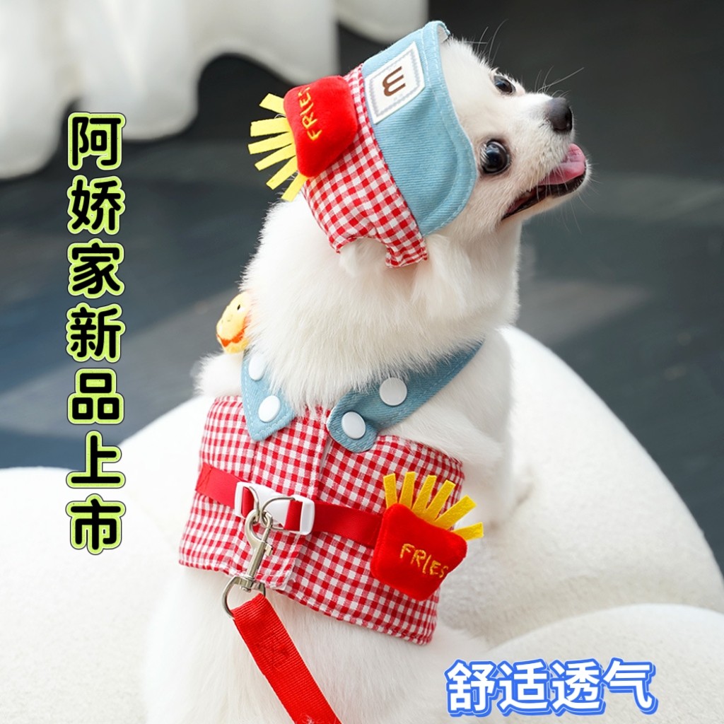 春夏季宠物胸背带牵引绳子猫咪小狗狗猫衣服郊游外出服装狗用品