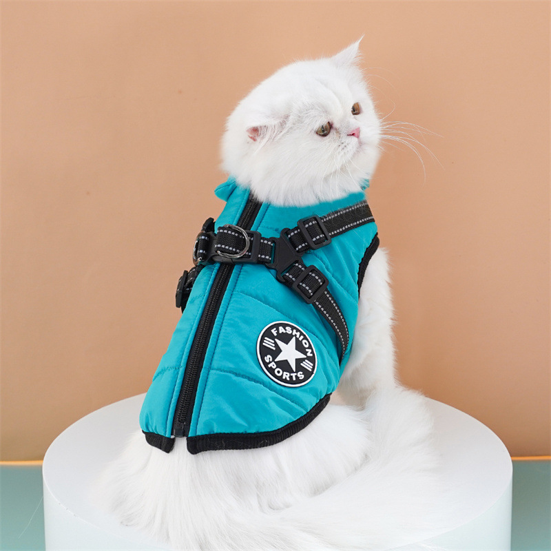 宠物衣服加厚保暖狗狗猫咪棉衣冬季胸背猫棉马甲狗用品