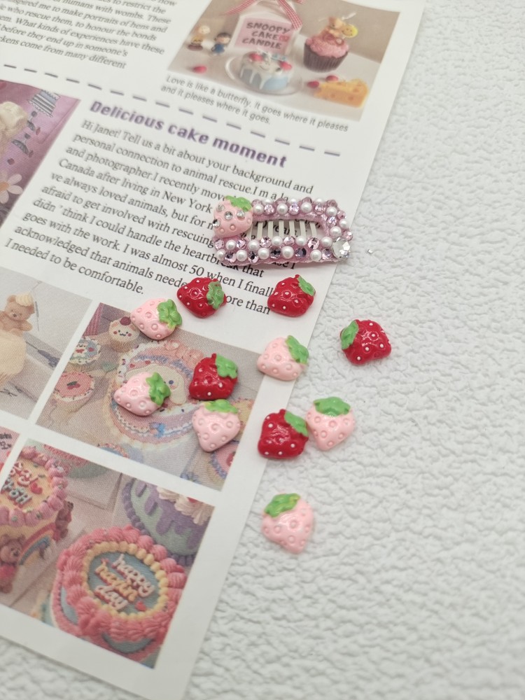 爱买就淘mini小草莓宠物发夹diy材料配件约克夏马尔济斯