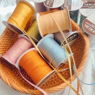 日本进口4mm木马MOKUBA细闪薄丝带手工diy发夹小蝴蝶结包夹狗发夹