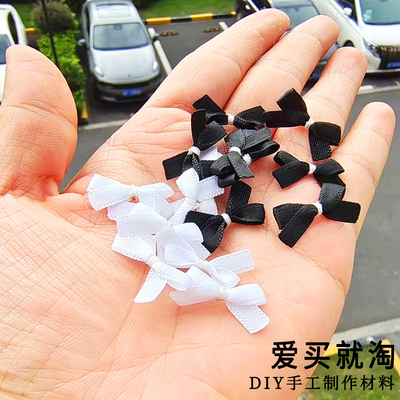爱买就淘韩版2厘米黑白蝴蝶结材料发夹青蛙夹泰迪约克夏DIY配件