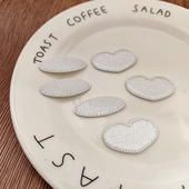 爱买就淘3厘米爱心椭圆形满钻打底小爱心刺绣贴片宠物发夹diy材料