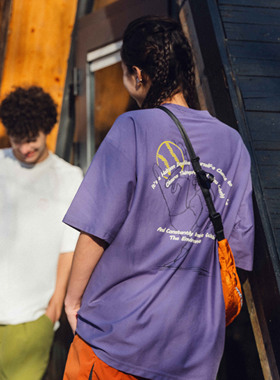 Halcyon 山系户外索罗娜凉感透气速干防晒涂鸦印花短袖男T恤夏季